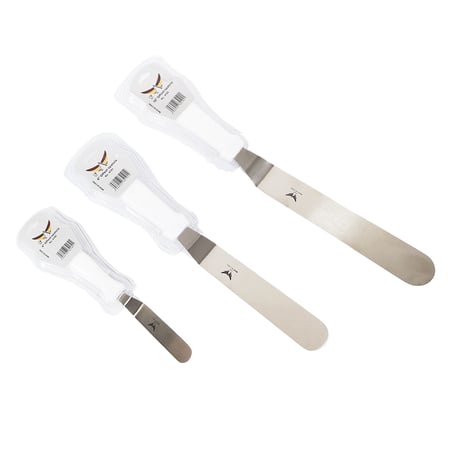 اسباتول حلواني استيل معكوف مقبض ابيض