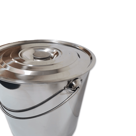 سطل استيل بغطاء 20 لتر