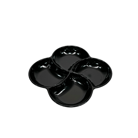 طبق ميلامين مقسم اسود لمعة 4 خانات