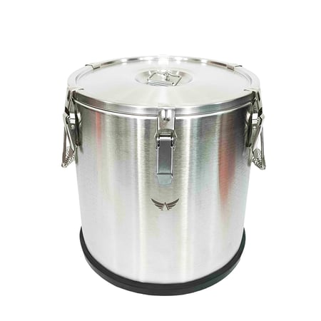 حافظة بجلدة استيل بقفل 70 لتر