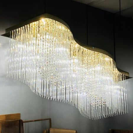 ثريه لاصق متعرجه 120 سم في 40 سم