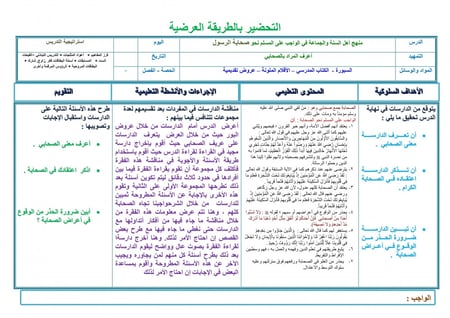 تحضير علوم دينية ثالث كبيرات الفصل الثالث