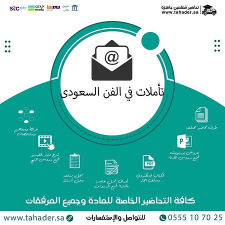 مفردات الدرس مادة تأملات في الفن السعودي أول ثانوي مسارات الفصل الثاني