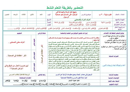 تحضير علوم دينية ثالث كبيرات الفصل الثالث