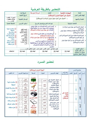 تحضير مهارات رقمية ثاني متوسط الفصل الثالث تربية فكرية