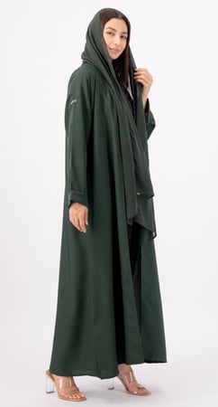 عباية خضراء حرير بارد