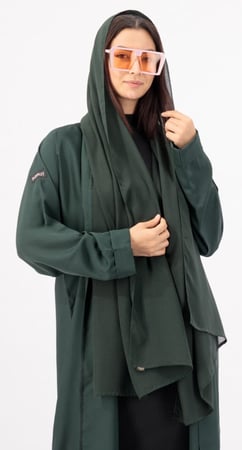 عباية خضراء حرير بارد