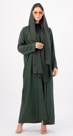 عباية خضراء حرير بارد