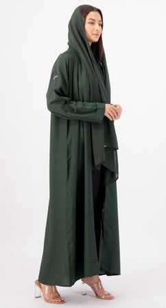 عباية خضراء حرير بارد