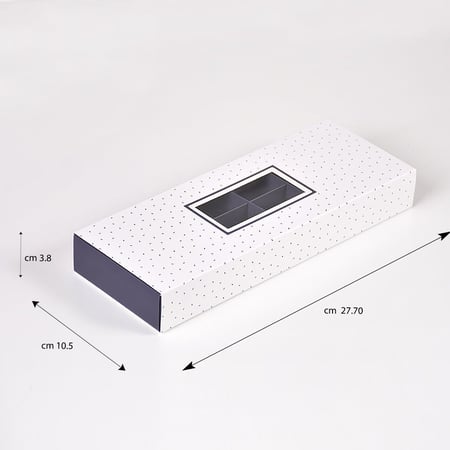 مجموعة (12) علبة مستطيلة فاخرة للشكولاتة والحلويات بنافذة شفافة - 12 قسم