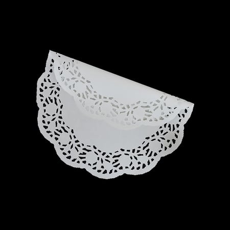 مجموعة ( 80 ) ورق دنتيل ابيض بشكل دائرى