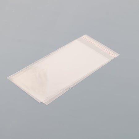 مجموعة(100)كيس بلاستيك شفاف طولي بلاصق