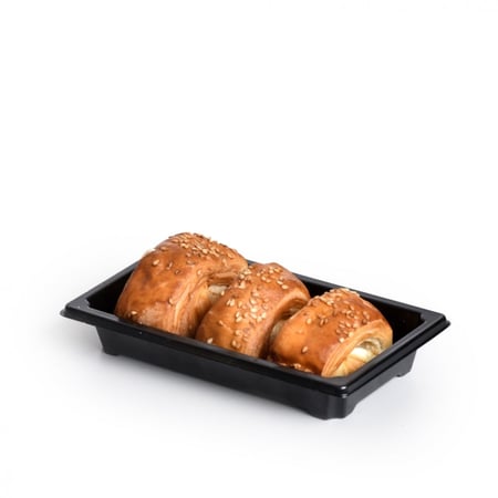 علبة فاخرة للأطعمة والحلويات سوداء بغطاء شفاف - صفقات