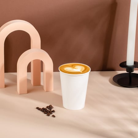 مجموعة (50) كوب ورق أبيض فاخر | 12 انز