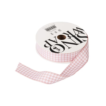 شريطة رول قماش لتزيين العلب و الهدايا وردي وأبيض- صفقات