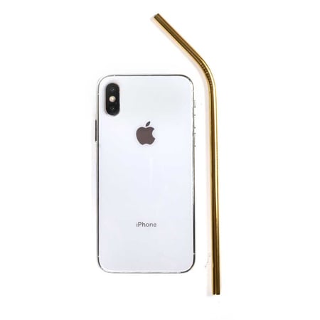 مجموعة ( 4) مصاصات ذهبية ستانلس ستيل للمشروبات والعصائر مزوردة بفرشة تنظيف - 23 سم