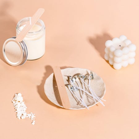 فتيل قطني للشمع مع قاعدة خشبية - صفقات