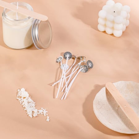 فتيل قطني للشمع مع قاعدة خشبية - صفقات