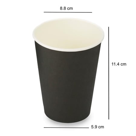 كرتون (1000) كوب ورق أسود فاخر | 12 انز