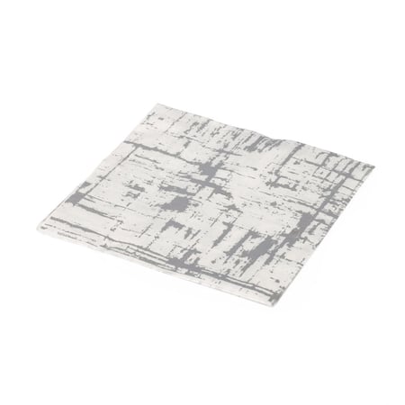 مجموعة (20) منديل أبيض فاخر بنمط فضي - طبقتين