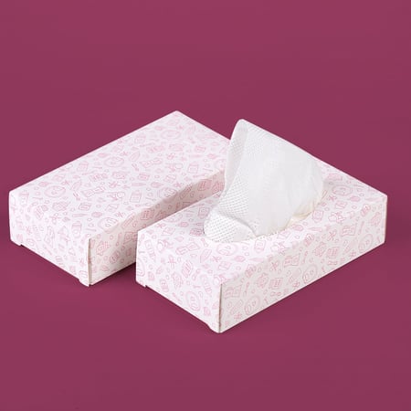 مجموعة (12) علبة مناديل لتوزيعات المواليد - وردي