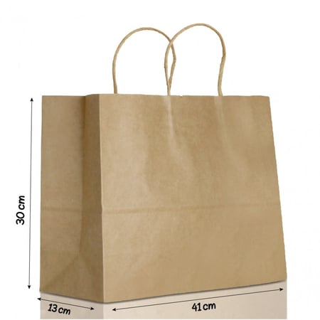 مجموعة ( 12) كيس ورق عرضي بني