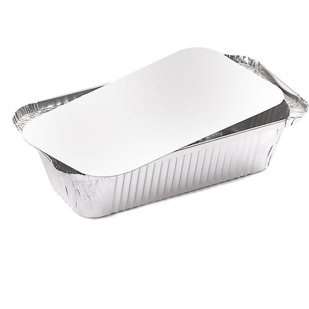 مجموعة (12) وعاء المنيوم مستطيل+ غطاء 670 ملل