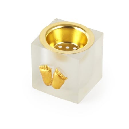 مباخر زجاج شفاف بثيم أقدام طفل - (6) حبات | 5.4*5.4*5.4 سم