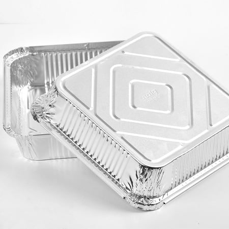 مجموعة (4) وعاء المنيوم مربع + غطاء 2300 ملل