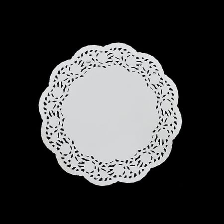 مجموعة ( 50 ) ورق دنتيل ابيض بشكل دائرى