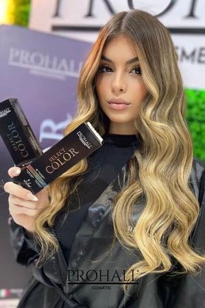 صبغة الشعر  Select Color Prohall البرازيليه لون أشقر بيج رمادي متوسط غيرلامع رقم 7.13 حجم 50 مل