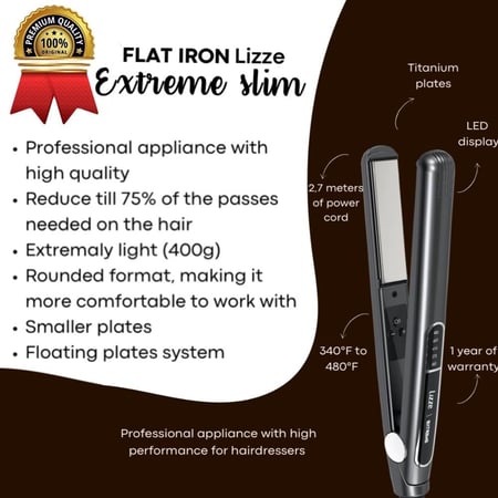 سيراميك ليز اكستريم الرفيعه Lizze Extreme Slim لتطبيق المعالجات في الشعر البرازيلية الاصلية