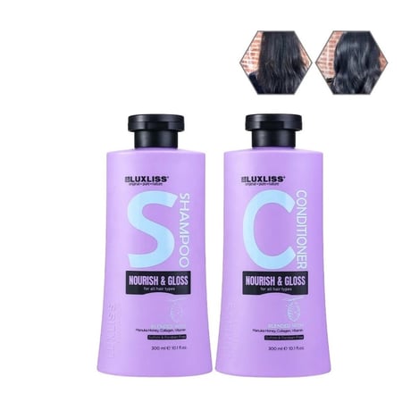 شامبو وبلسم لوكسليس للتغذيه واللمعان والشعر المتساقط حجم 300 مل