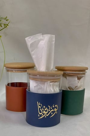 علب مناديل من الجلد