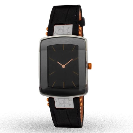 ساعة نسائية Lizer L10368 – تصميم مستطيل Minimal بسوار جلد كوارتز ياباني