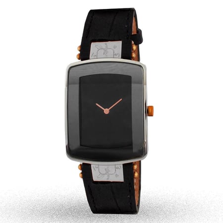 ساعة نسائية Lizer L10368 – تصميم مستطيل Minimal بسوار جلد كوارتز ياباني