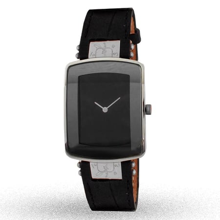 ساعة نسائية Lizer L10368 – تصميم مستطيل Minimal بسوار جلد كوارتز ياباني