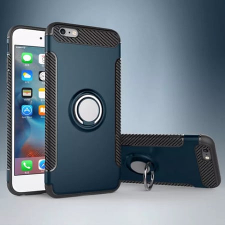 جراب أيفون7بلس و8بلس غطاء حماية مناسب لجوالات  أيفون7بلس  وأيفون8بلس مع مسكة خاتم 360 ْ  وحلقة معدنية للمغناطيس