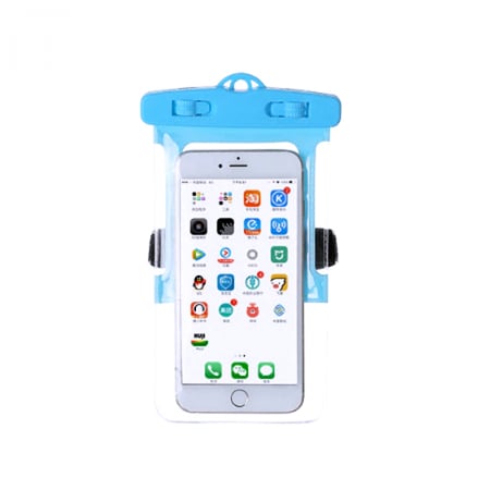 حافظ للجوال للاستخدام والتصوير تحت الماء - أزرق سادة