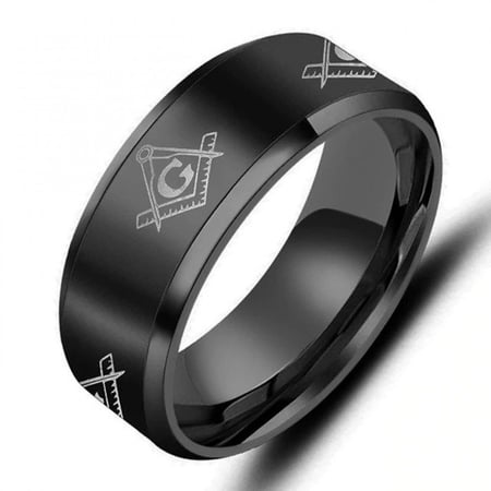 خاتم برمز مسطرة وفرجار