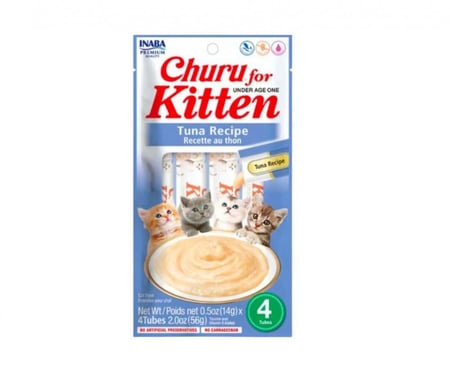 اينابا تشورو مكافآت كريمية للقطط  الصغيرة بنكهة التونة 4×14غ