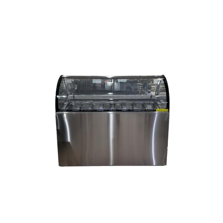 فريزر عرض ايس كريم 8 صحون - جيلاتو زجاج منحنى - ابواب سحاب كود 1044