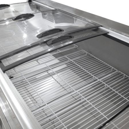 ثلاجة عرض لحوم واسماك طازجة باب سحاب زجاج 199*112*91 سم تبريد بخار 752