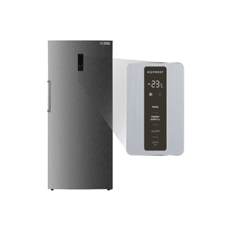 فريزر رأسي جنرال سوبريم (510 ليتر , 18.0 قدم )، باب واحد, انفرتر, استانلس استيل GS18SS