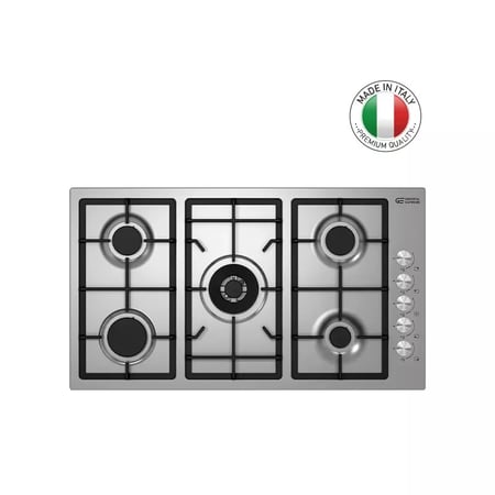 جنرال سوبريم , مسطح غاز مدمج (بلت ان) ,90سم ,5شعلات غاز , حديد زهر , أمان كامل, ايطالي , GSH905IGCM