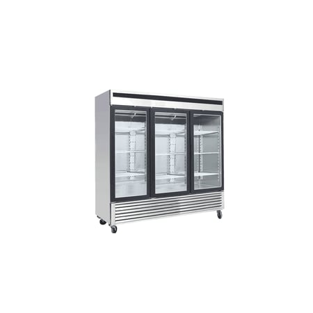 فريزر بانكول إستيل 3 باب رأسي زجاج 75 قدم موديل 8704  MCF8704