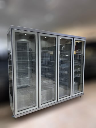 ثلاجة عرض 3 جهات زجاج 4 أبواب زجاج ، ابيض كود 1033