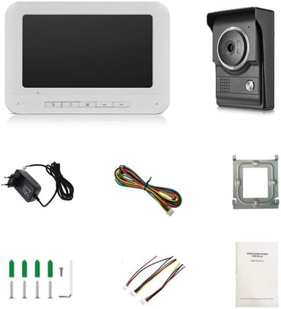 طقم الاتصال الداخلي للباب  TFT-LCD شاشة ملونة مع كاميرا دعم رؤية ليلية مقاومة للماء