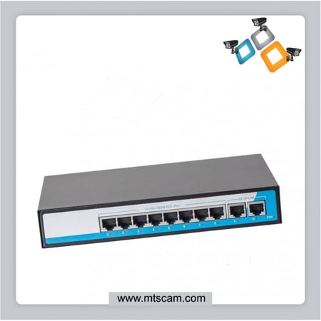 سويتش 8 منافذ POE بسرعه 10/100/1000 + 2 منفذ للربط - HRUI
