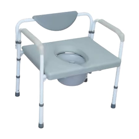 كرسي حمام لكبار السن مع قاعدة عريضة ومسند للظهر